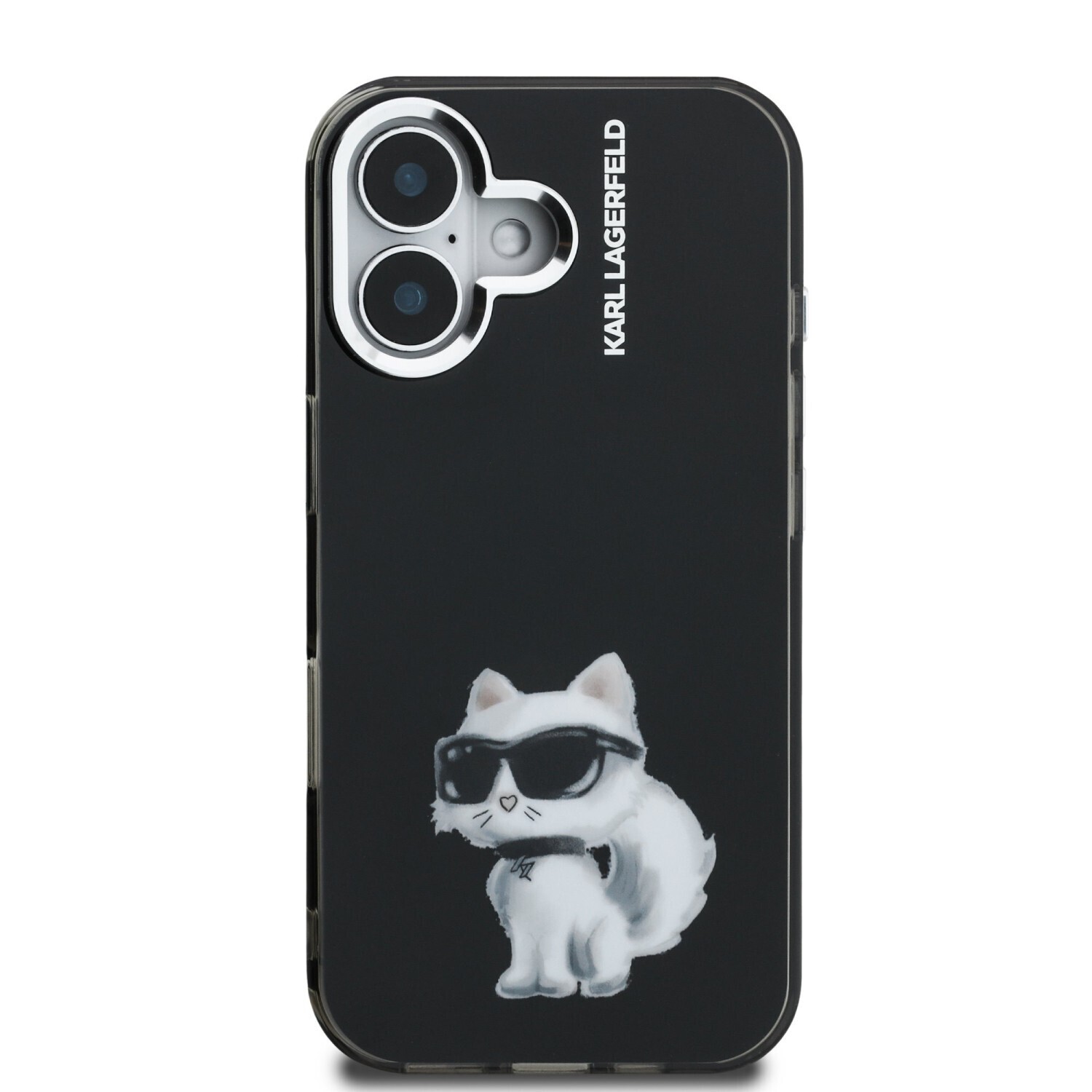 Zadní kryt Karl Lagerfeld IML Aquarelle Choupette Apple iPhone 16, černá