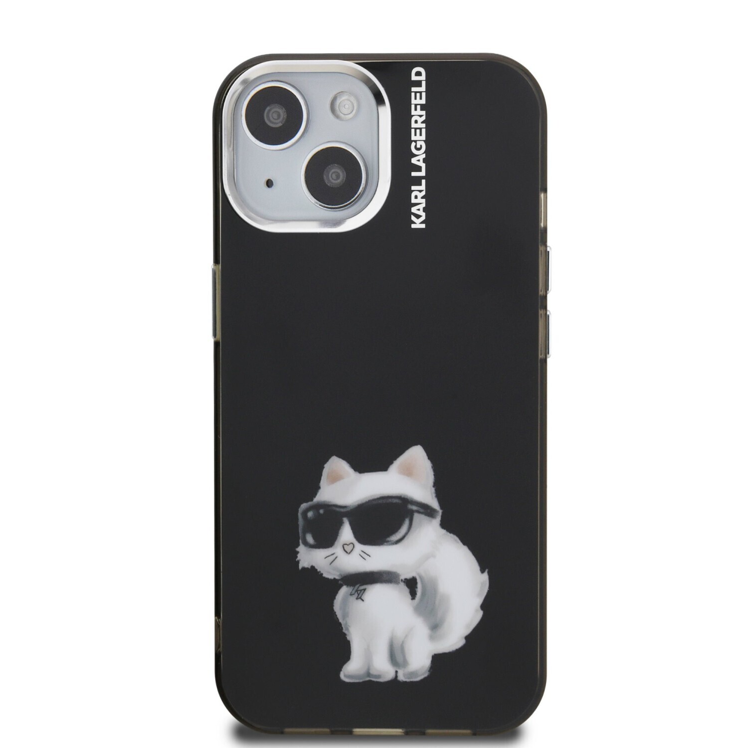 Zadní kryt Karl Lagerfeld IML Aquarelle Choupette Apple iPhone 15, černá