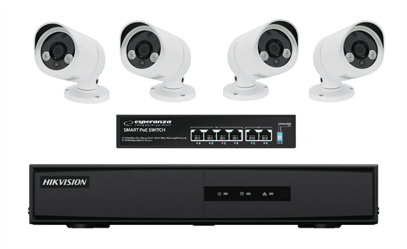 Kamerový set SAPRO, 4x kamery 2M, NVR, PoE switch