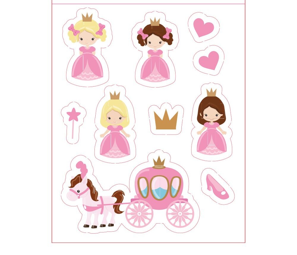 Princezny - dekorace z jedlého papíru -