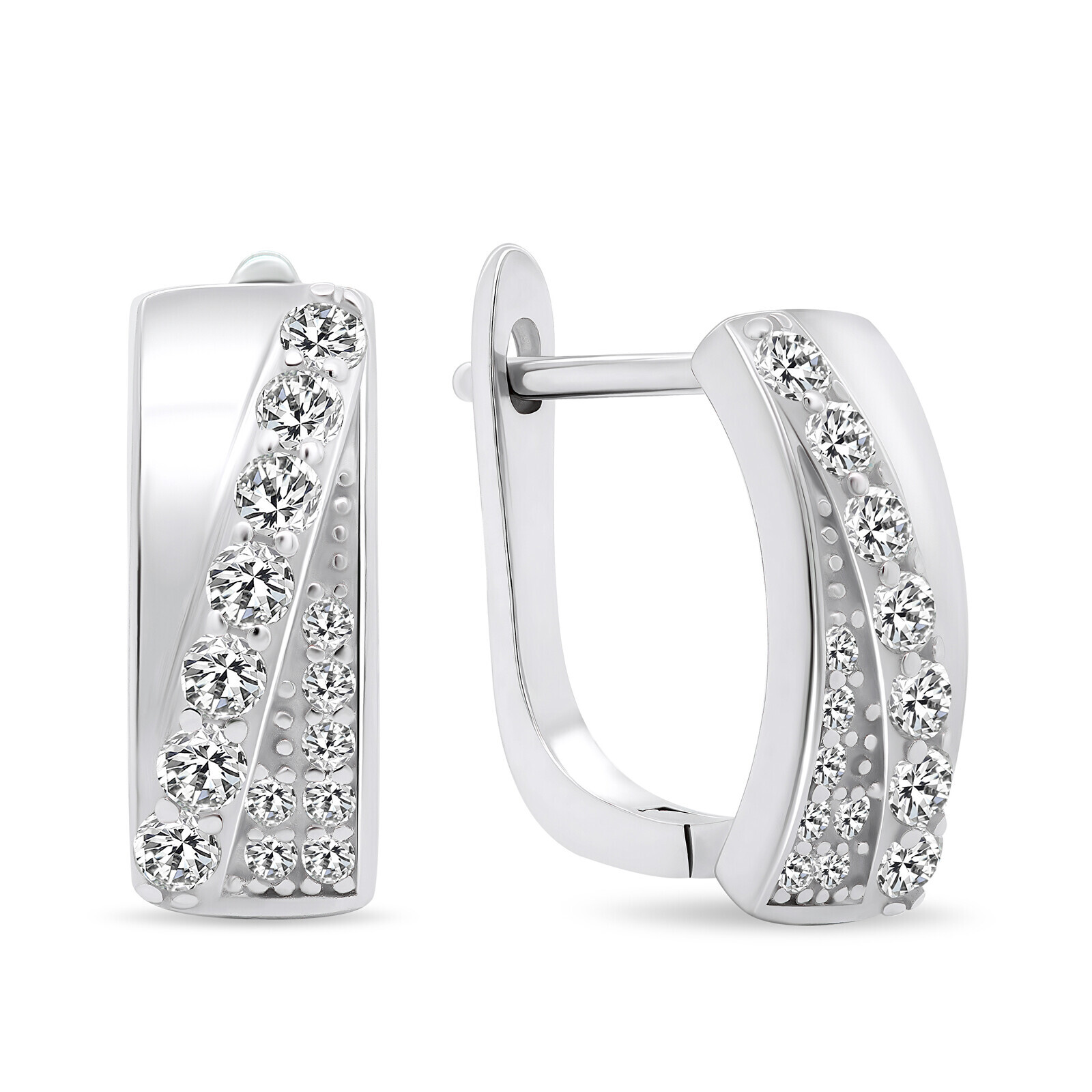 Brilio Silver Okouzlující stříbrné náušnice se zirkony EA568W