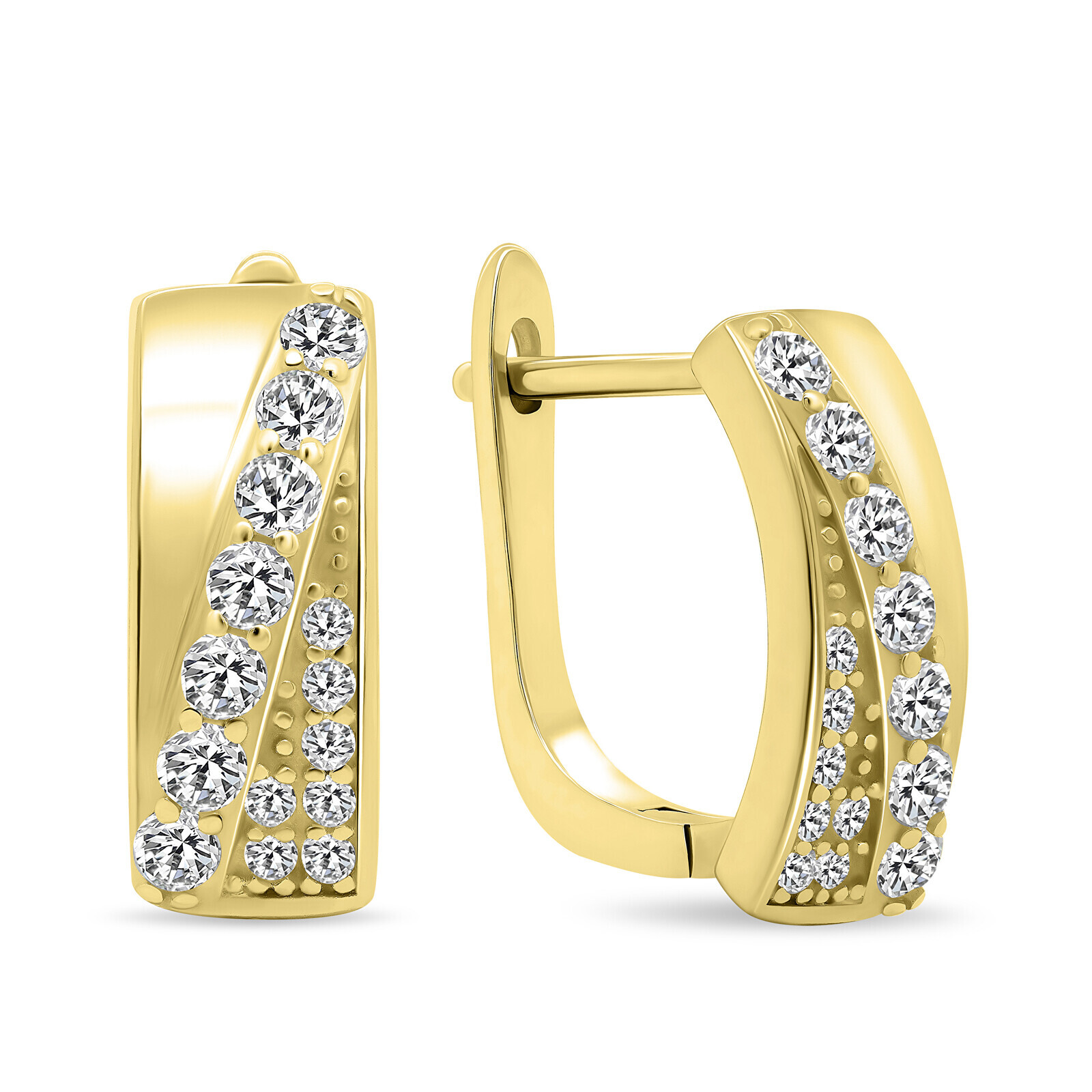 Brilio Silver Okouzlující pozlacené náušnice se zirkony EA568Y