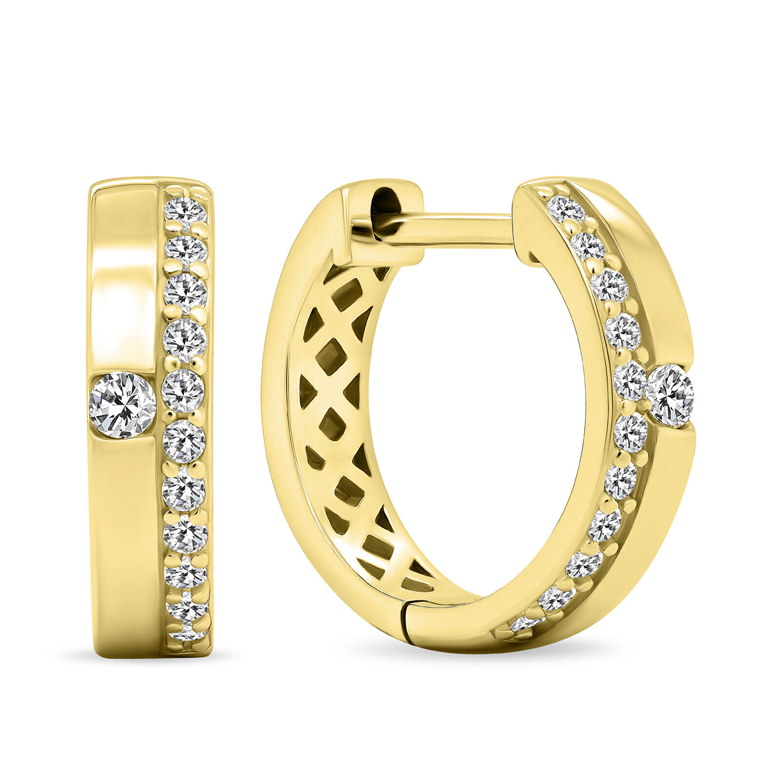 Brilio Silver Oblíbené pozlacené kruhy se zirkony EA471Y