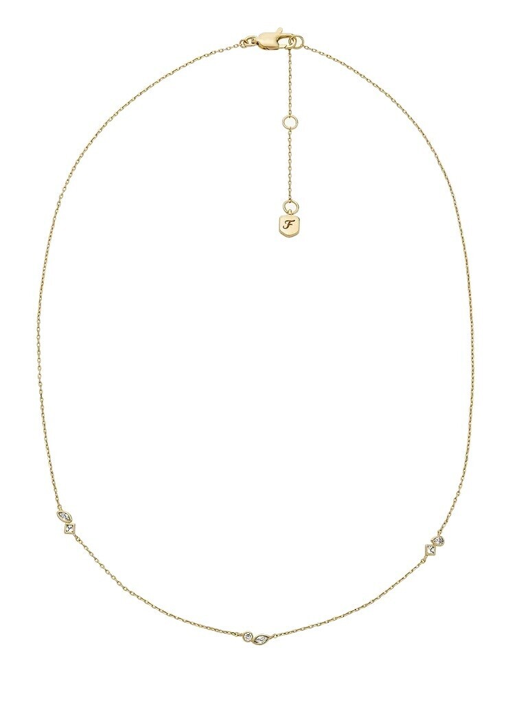 Fossil Jemný pozlacený náhrdelník s krystaly JA7287710