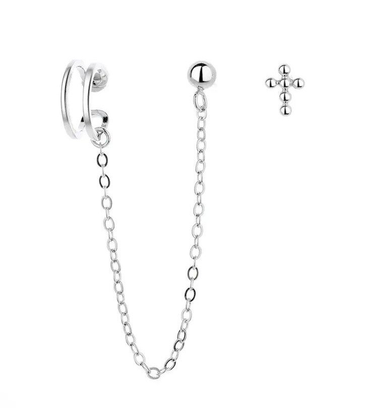 MOISS Asymetrické stříbrné náušnice E0004299