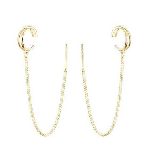 MOISS Řetízkové záušnice z pozlaceného stříbra E0004291