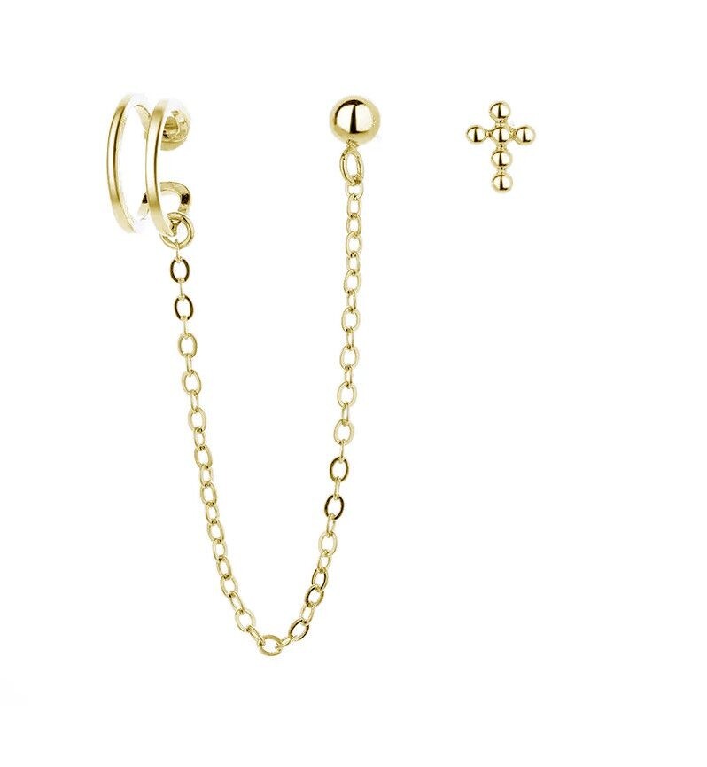 MOISS Asymetrické pozlacené náušnice ze stříbra E0004300