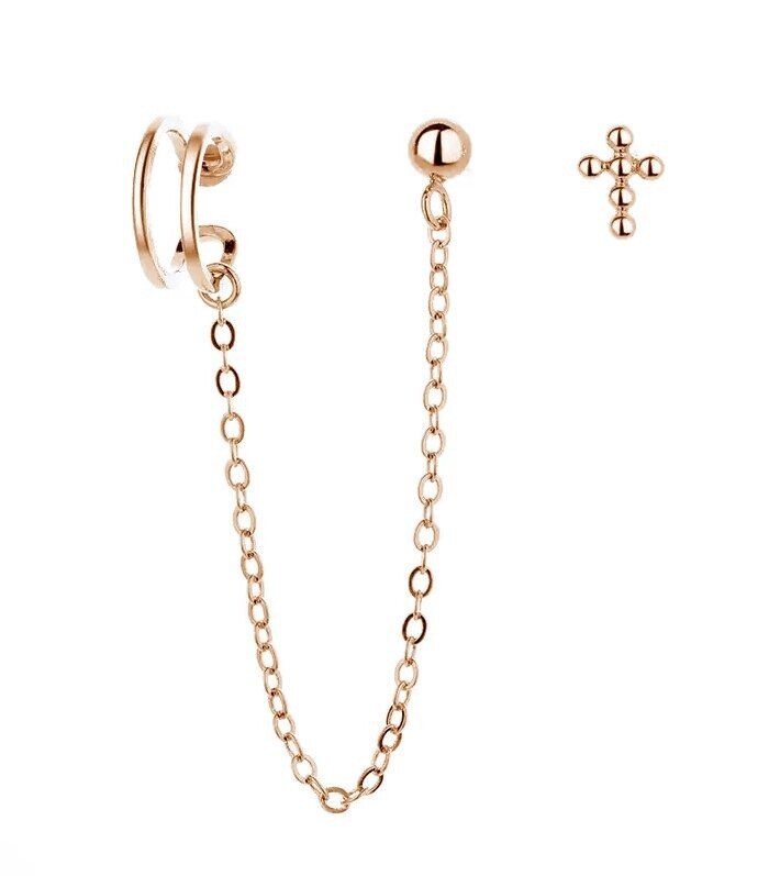 MOISS Asymetrické pozlacené náušnice ze stříbra E0004301