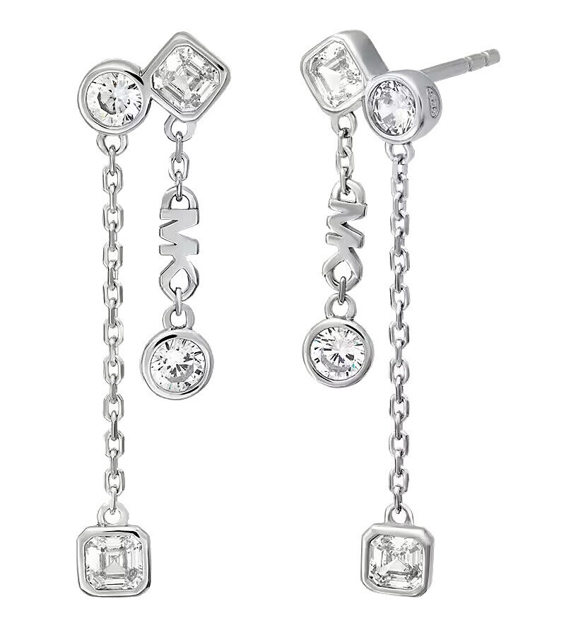 Michael Kors Luxusní stříbrné náušnice s krystaly Brilliance Kors MKC1773040