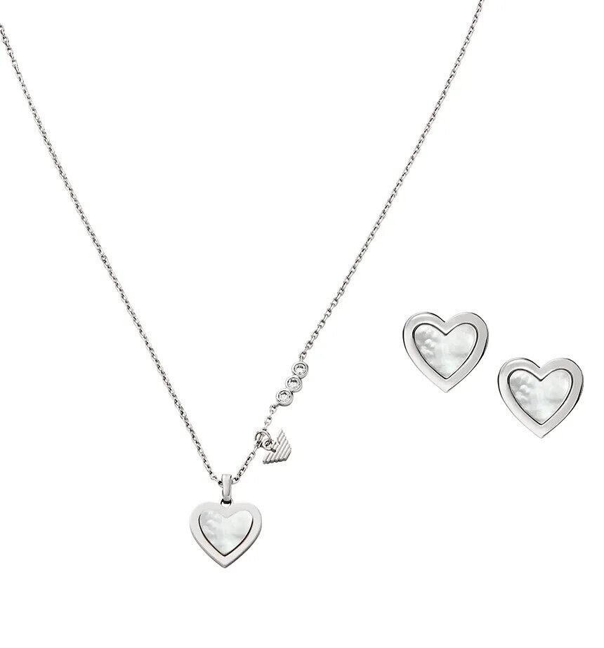 Emporio Armani Originální perleťový set šperků EGS3228SET (náhrdelník, náušnice)