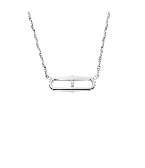 Fossil Originální stříbrný náhrdelník se zirkony JFS00636040