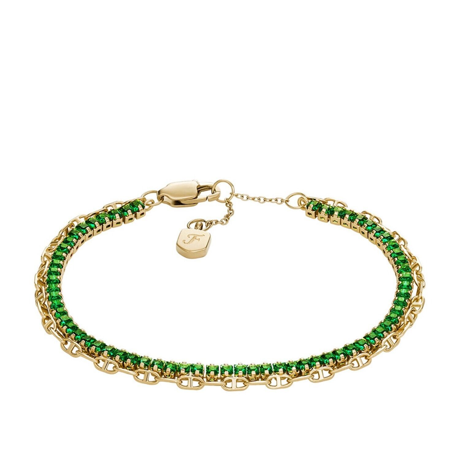 Fossil Dvojitý pozlacený náramek Heritage D-Link JA7272710