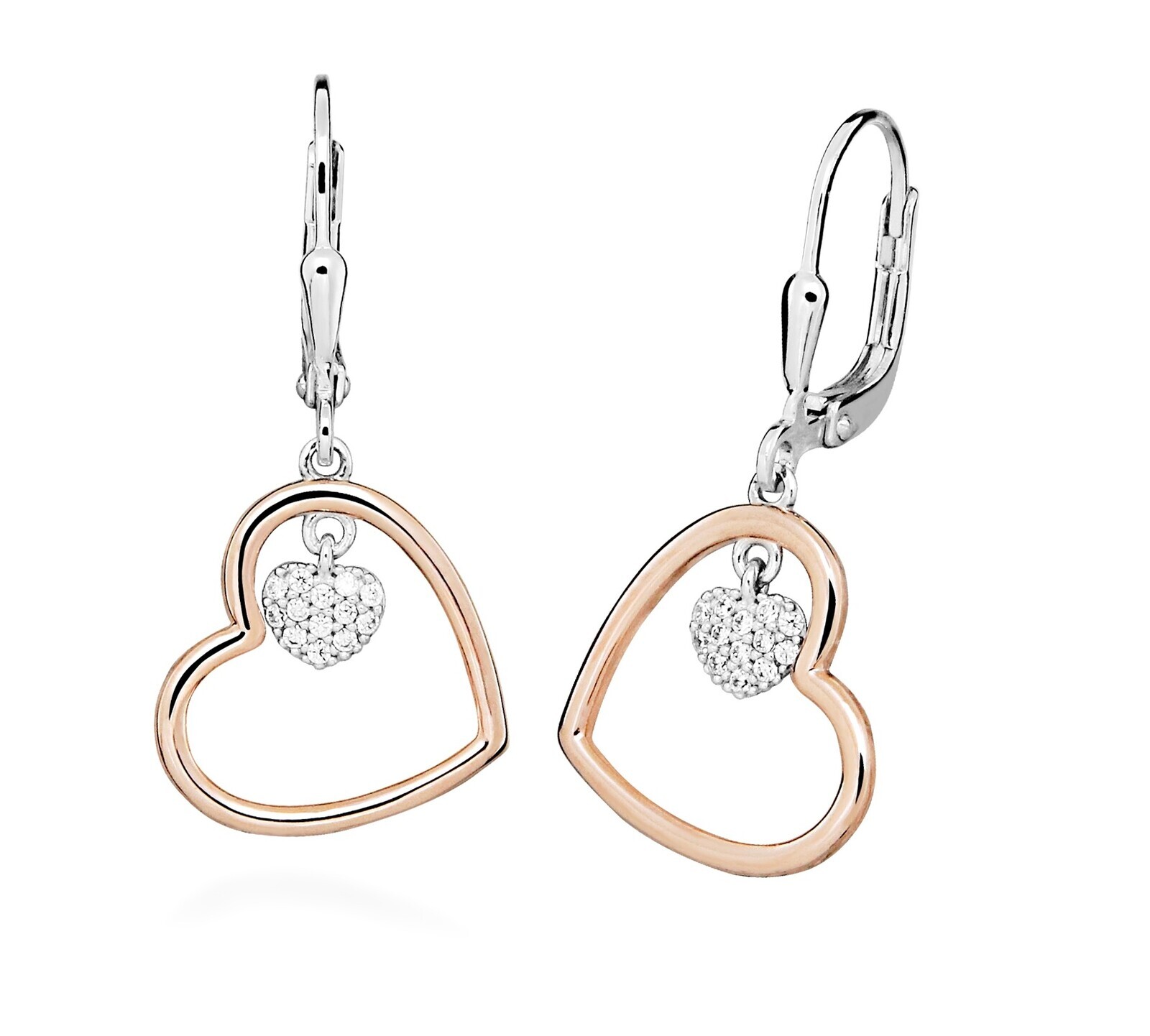 Silver Cat Stříbrné visací bicolor náušnice Love & Infinity SC620