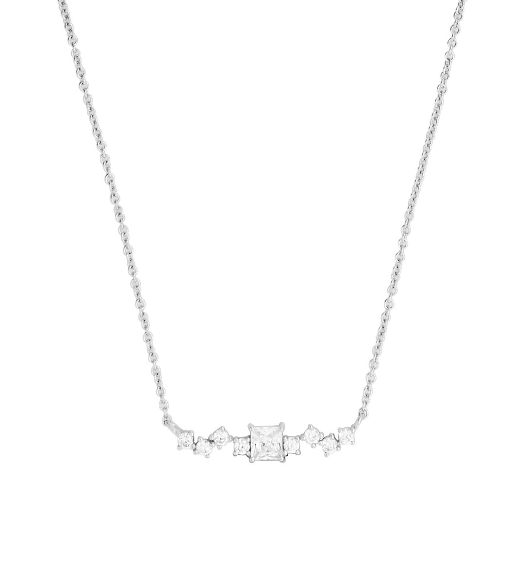 Silver Cat Třpytivý stříbrný náhrdelník s kubickými zirkony Classics SC617