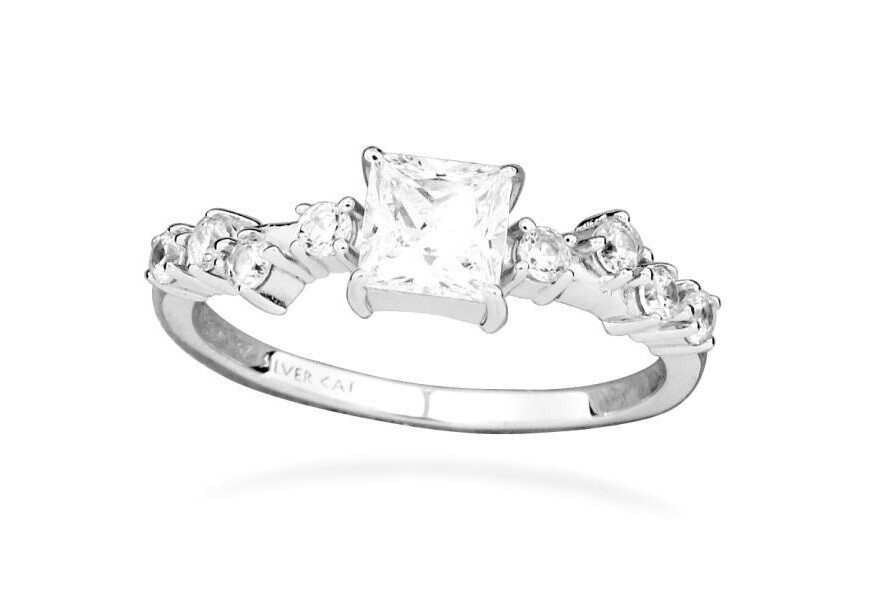 Silver Cat Stříbrný prsten s čirými kubickými zirkony Classics SC616 54 mm