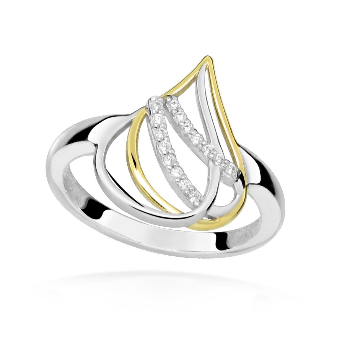 Silver Cat Elegantní stříbrný prsten se zirkony Bicolor SC608 56 mm