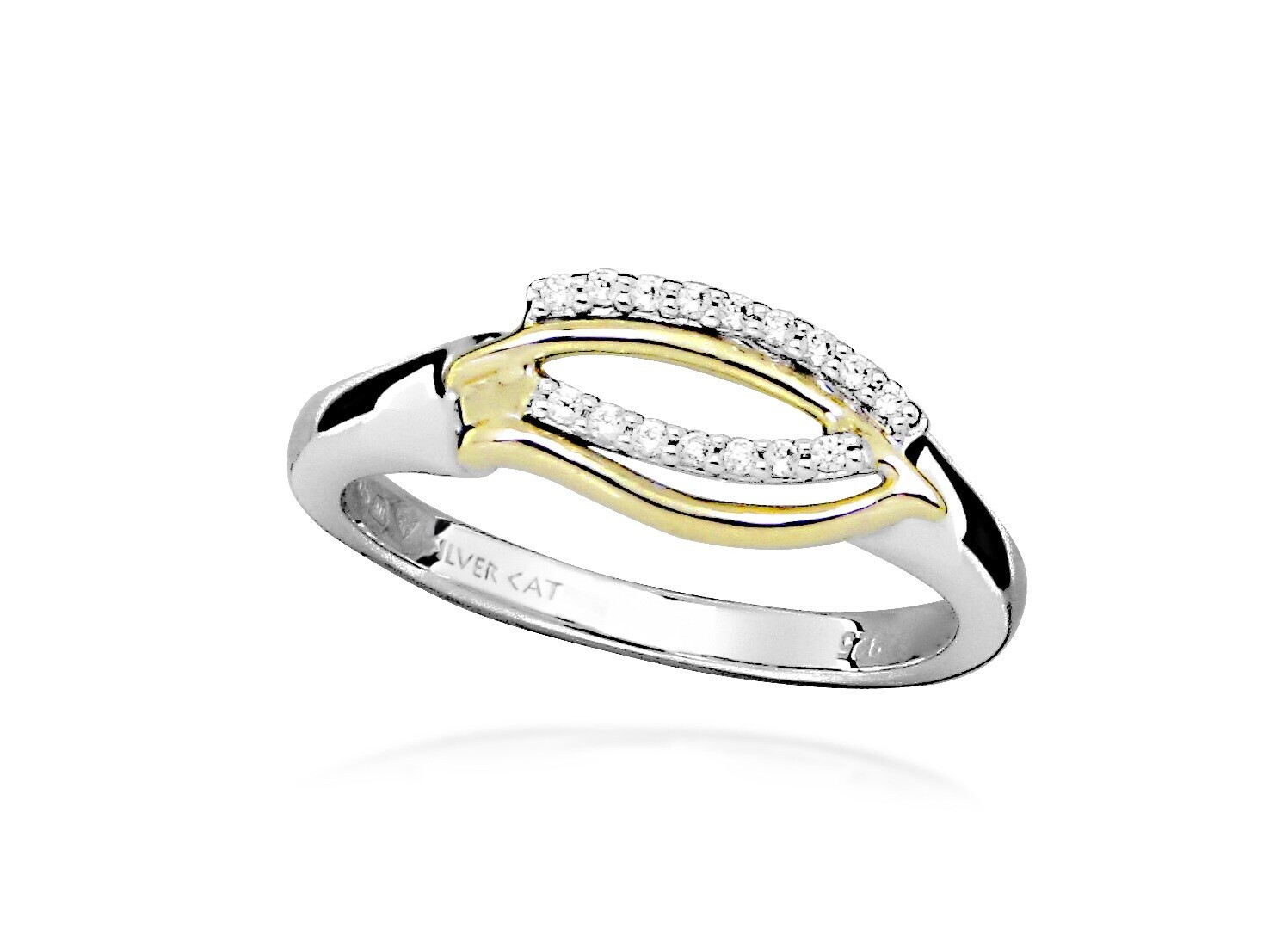 Silver Cat Elegantní stříbrný prsten se zirkony Bicolor SC598 54 mm