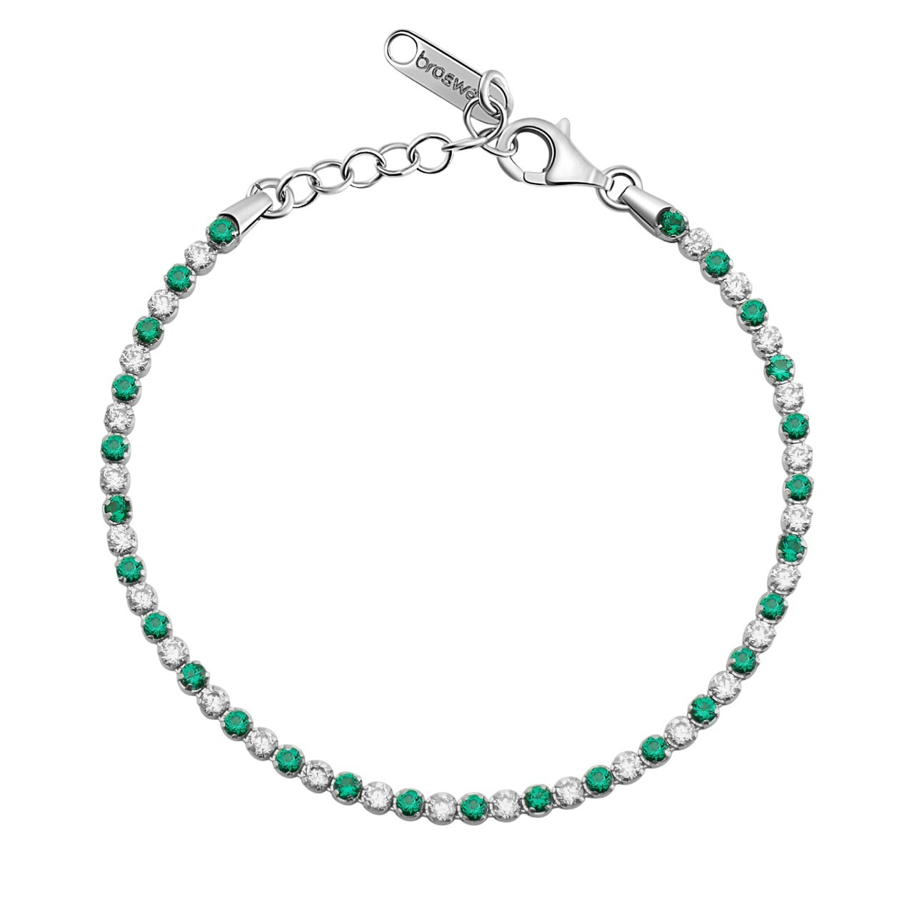 Brosway Třpytivý tenisový náramek s kubickými zirkony Fancy Life Green FLG127