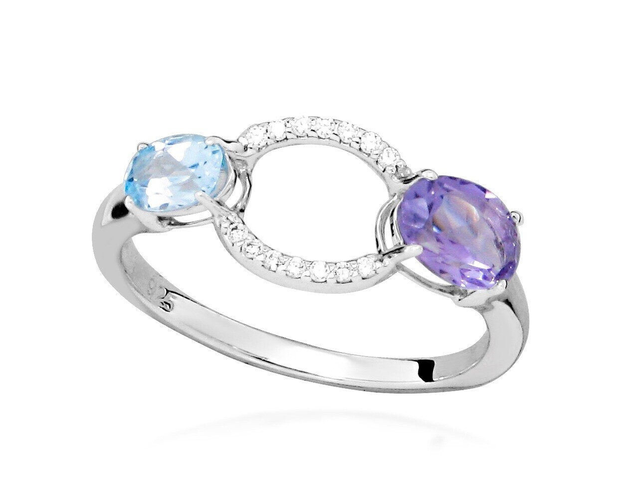 Silver Cat Hravý stříbrný prsten s kubickými zirkony Colored stones SC634 52 mm