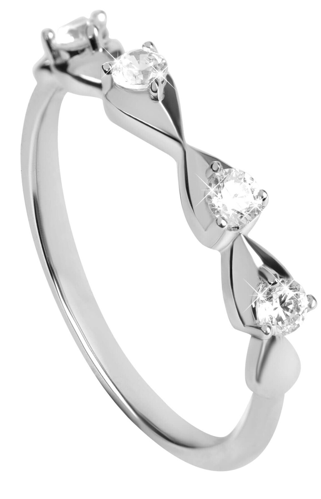 Silver Cat Něžný stříbrný prsten se zirkony Beauty SC323 56 mm