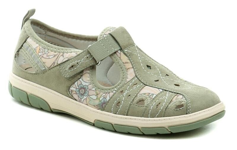 Jana 8-23671-44 zelenkavé dámské polobotky šíře H