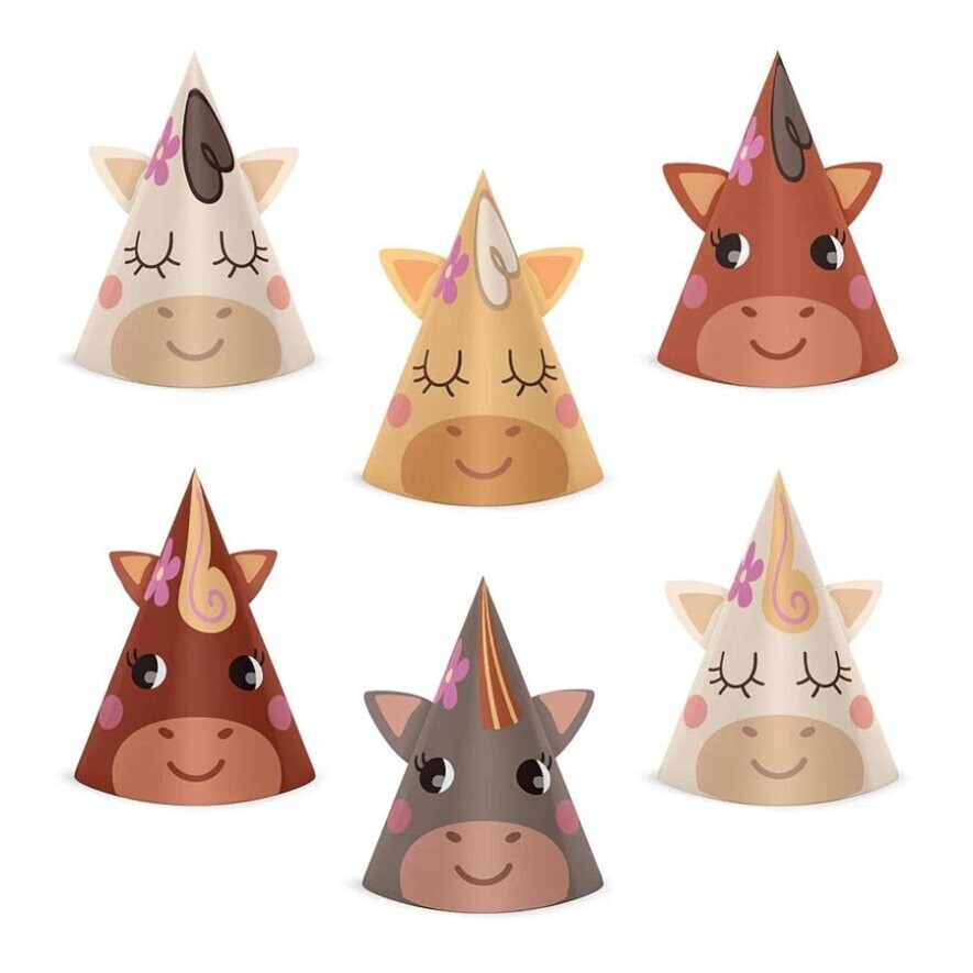 Čepičky papírové Koně 6 ks