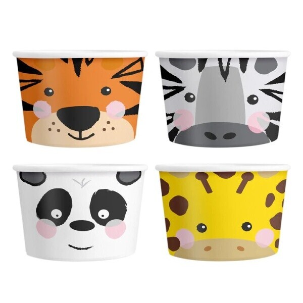 Kelímky na zmrzlinu Zvířátka ze ZOO 150 ml 4 ks
