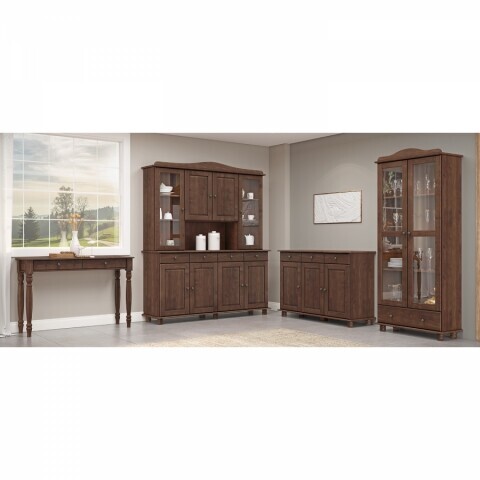 Příborník s nástavcem 4 dveře RUBI tmavě hnědá 8963W Idea