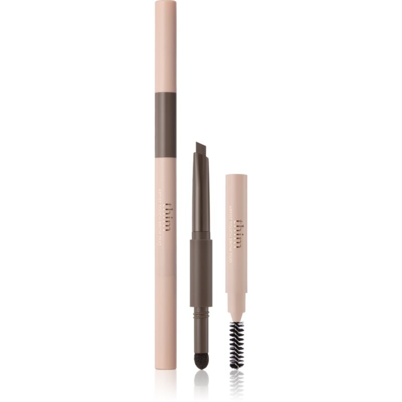 thim Artist Touch Brow Duo oboustranná tužka na obočí s kartáčkem odstín 02 Natural Brown 0.6 g