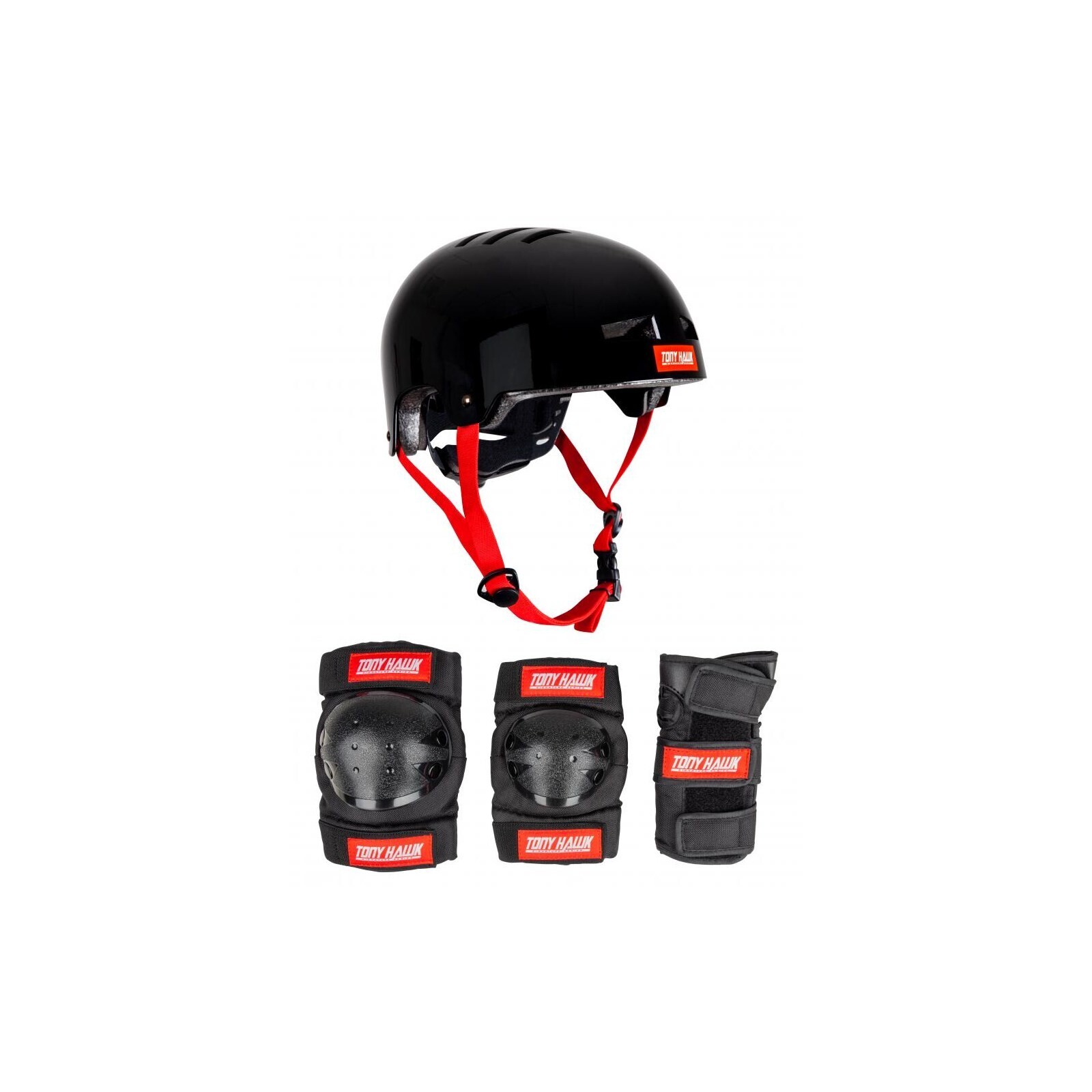 helma TONY HAWK - Helmet & Padset 9+ Yrs Black/Red (BLACK RED)