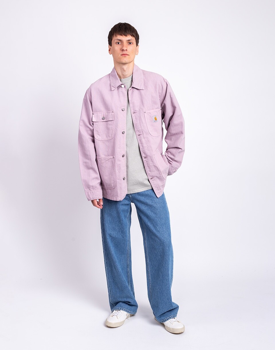 Carhartt WIP Walter Chore Coat Pink Fog garment dyed M