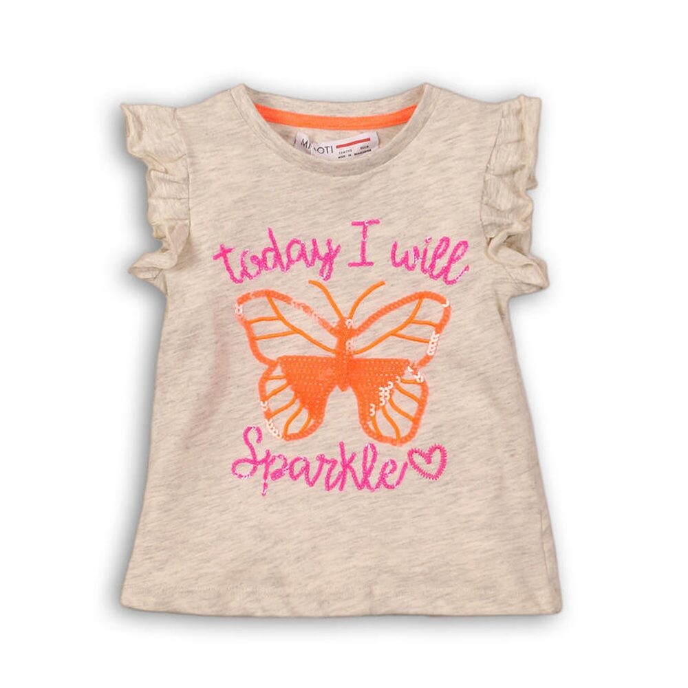 Tričko dívčí s krátkým rukávem, Minoti, PERFECT 9, bílá - 98/104 | 3/4let