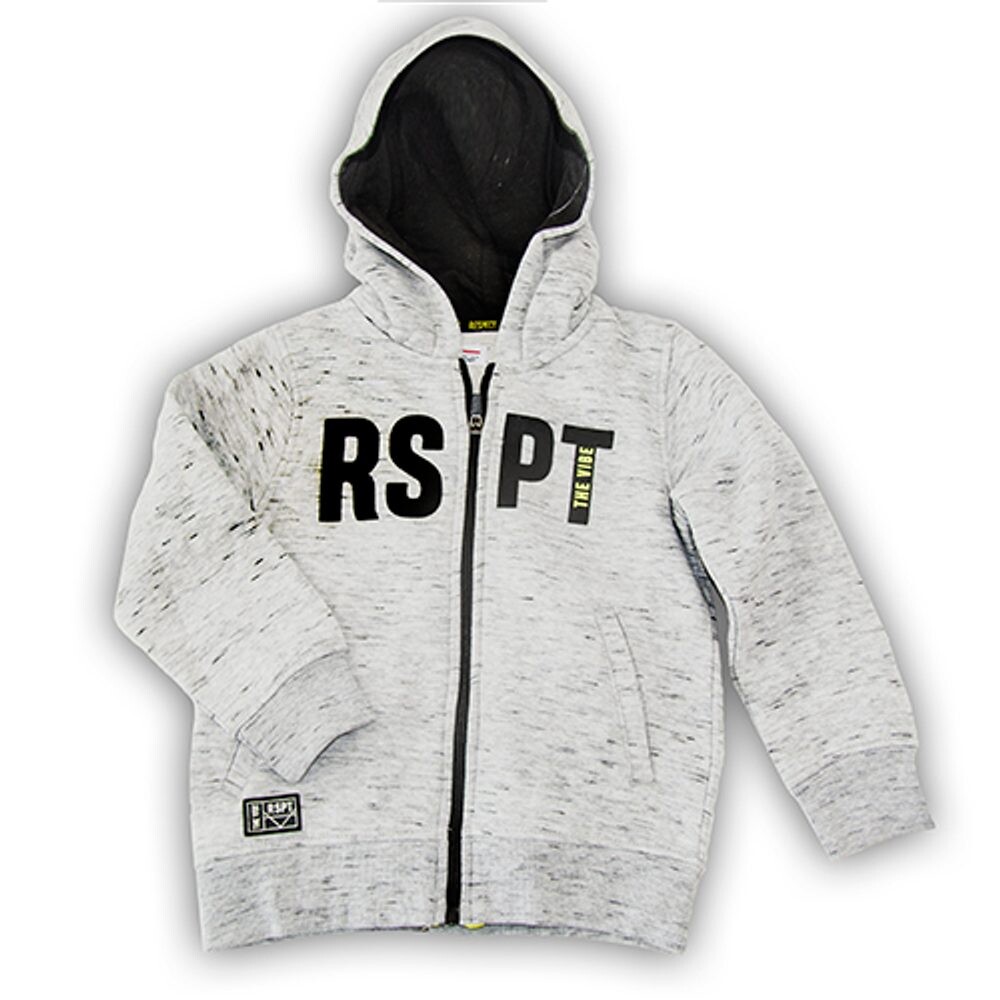 Mikina chlapecká s kapucí celopropínací, Minoti, VIBE 4, šedá - 104/110 | 4/5let