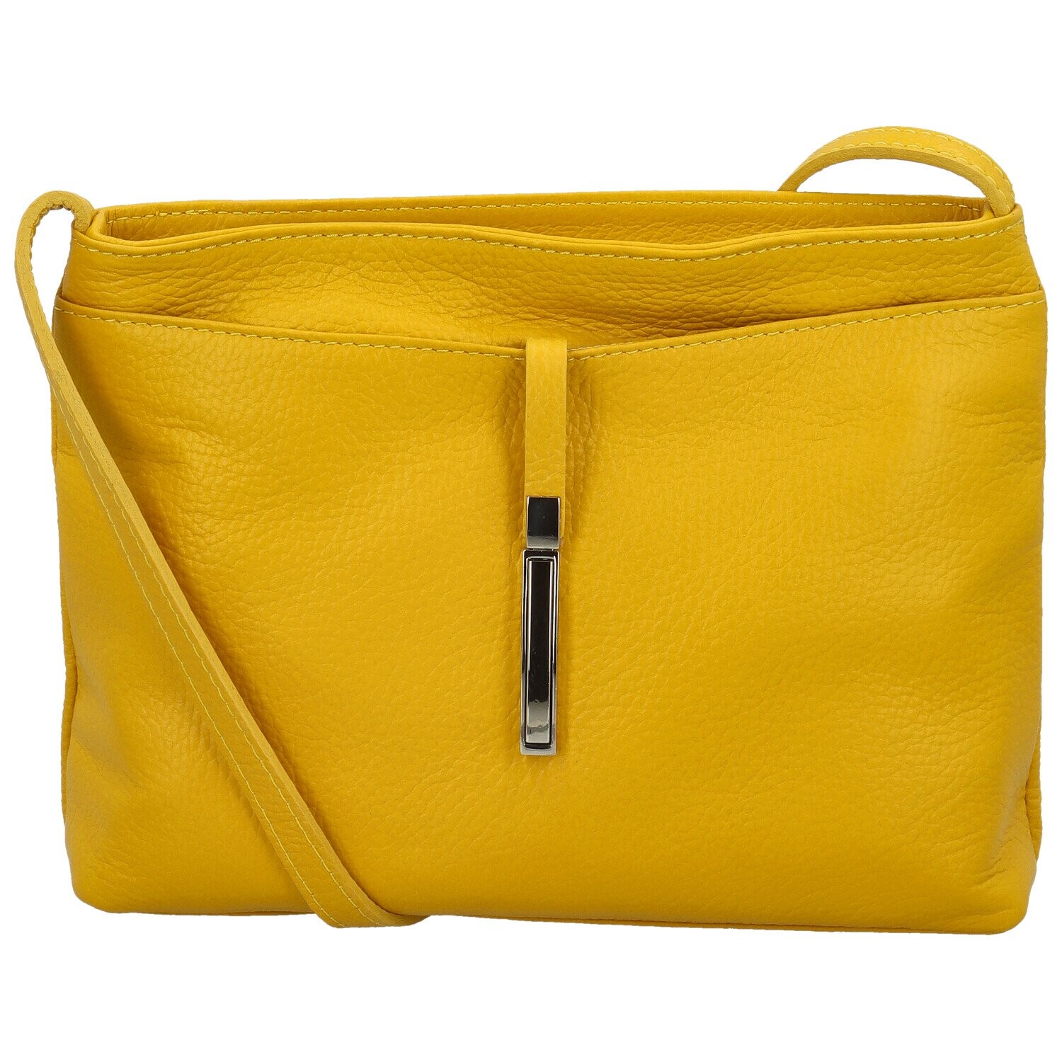 Trendy dámská kožená crossbody Simona, žlutá