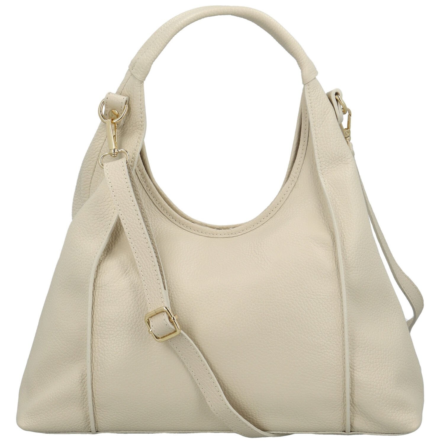 Trendy dámská kožená kabelka na rameno Shammi, krémová