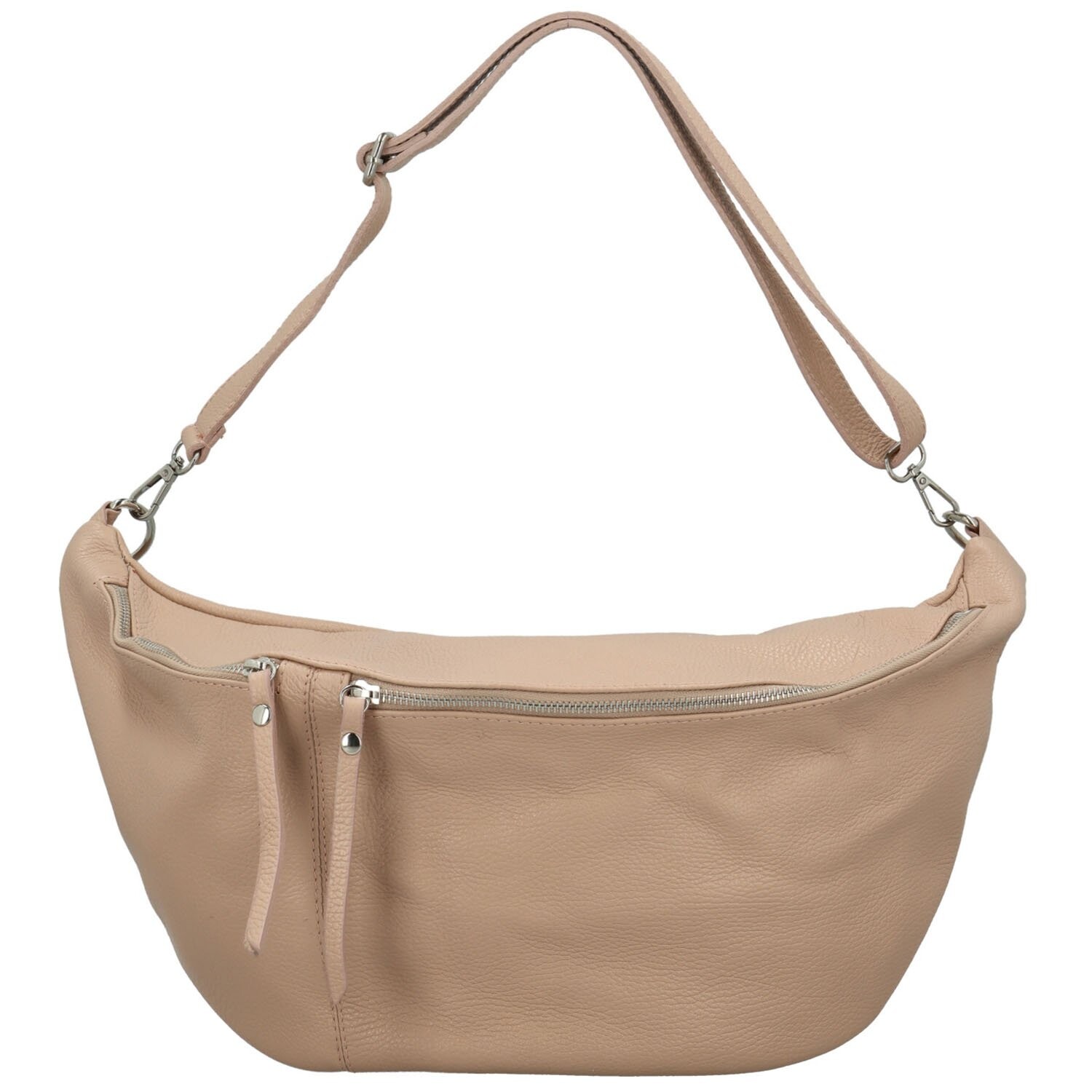 Trendy dámská kožená ledvinka Heidi new, růžově pudrová