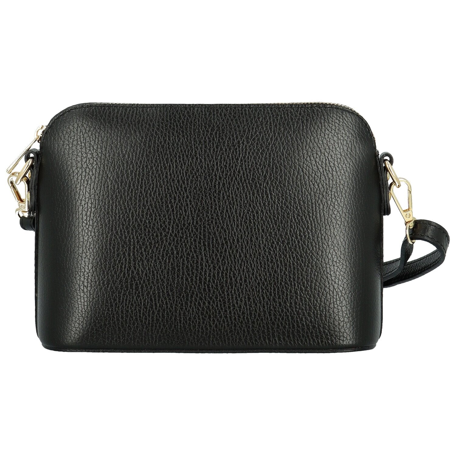 Dámská kožená crossbody kabelka černá - Delami Jeffrey černá