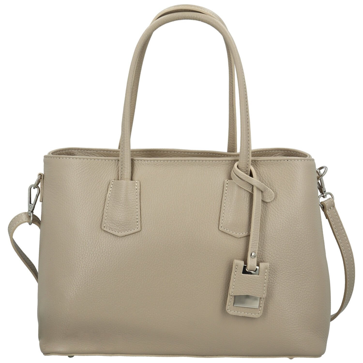 Elegantní dámská kožená kabelka do ruky Selina, taupe