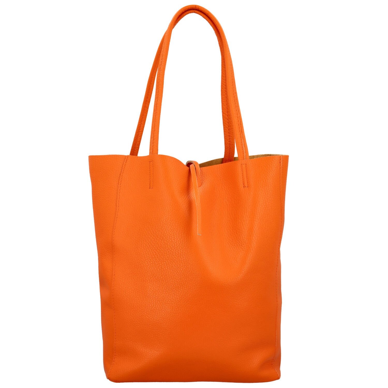 Luxusní dámská kožená kabelka na rameno Jane new, oranžová