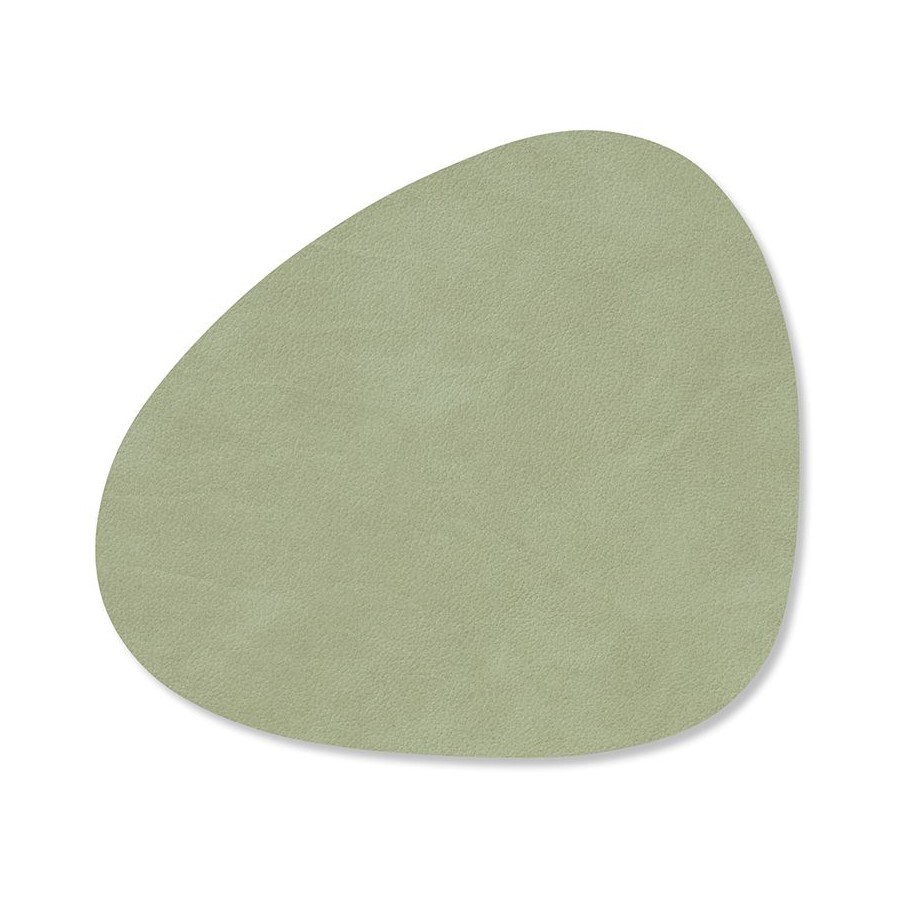 Podtácek CURVE NUPO 11 x 13 cm, olivově zelená, kůže, LIND DNA