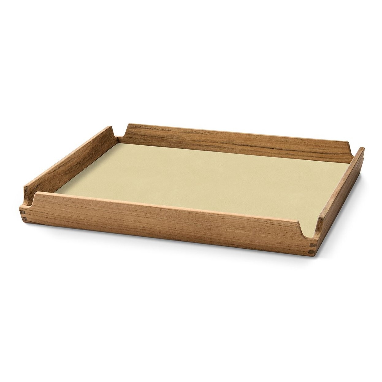 Servírovací podnos AIRY NUPO 30 x 30 cm, bylinný prach / hnědá, kůže / dřevo, LIND DNA