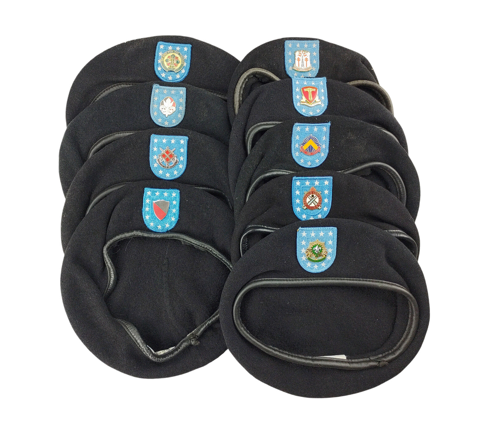 Baret černý vlněný se znakem US originál použitý Velikost: 7 7/8