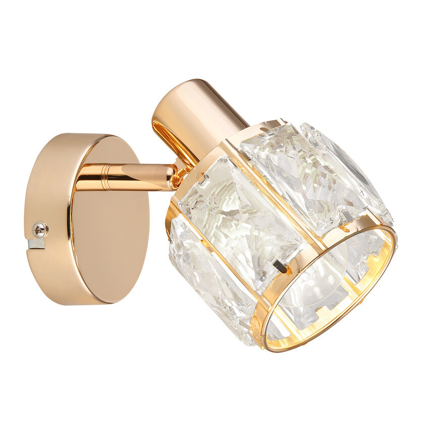 nástěnná lampa Dubaj růžové zlato křišťálové stínidlo průhledné