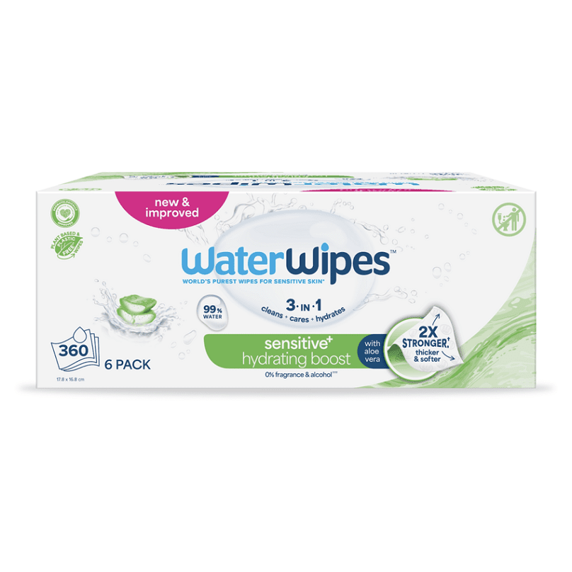 WATERWIPES Ubrousky vlhčené hydrating clean bez obsahu plastů 360 kusů