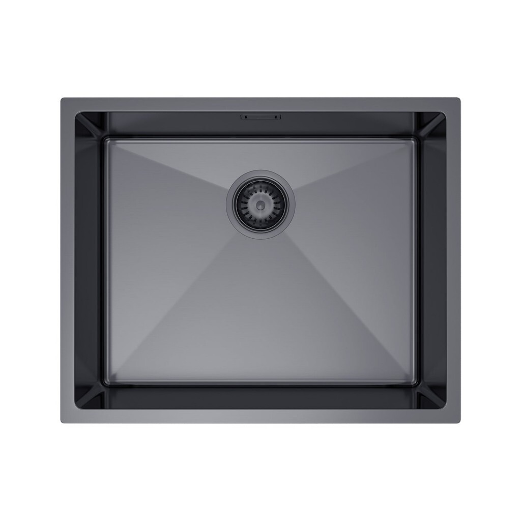 Jednokomorový ocelový dřez 54 x 44 cm PVD grafit, Velazo VELAZ5444B