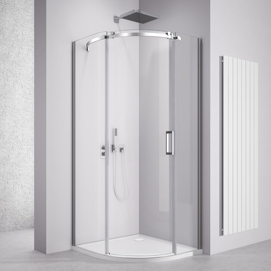 POLYSAN THRON SQUARE čtvrtkruhová sprchová zástěna 900x900, čiré sklo, levá TL2690-5002