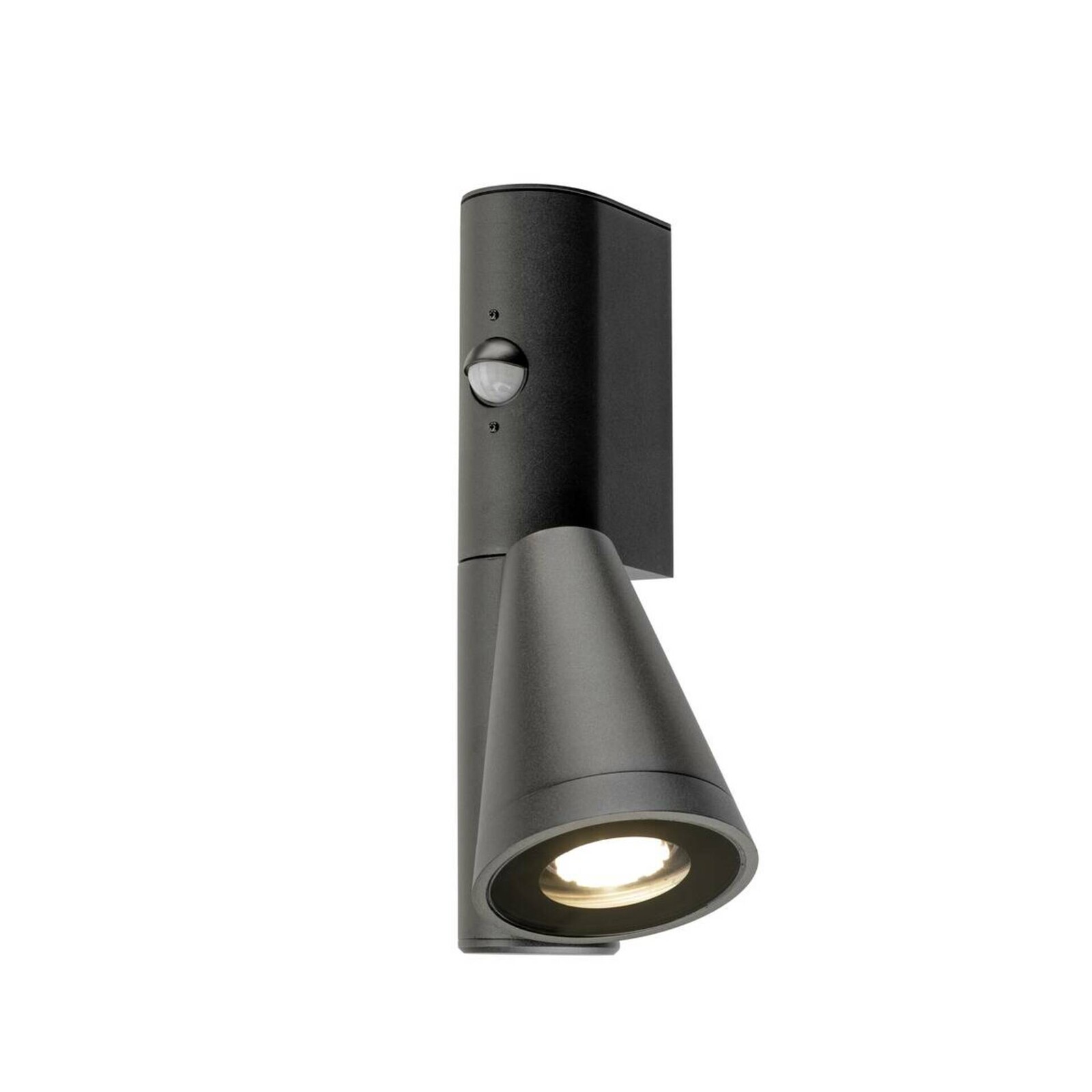 BIG WHITE (SLV) T-TUBE nástěnné svítidlo pro povrchovou montáž, GU10, jednoduché, senzor, IP44, max. 10 W, černé 1008010