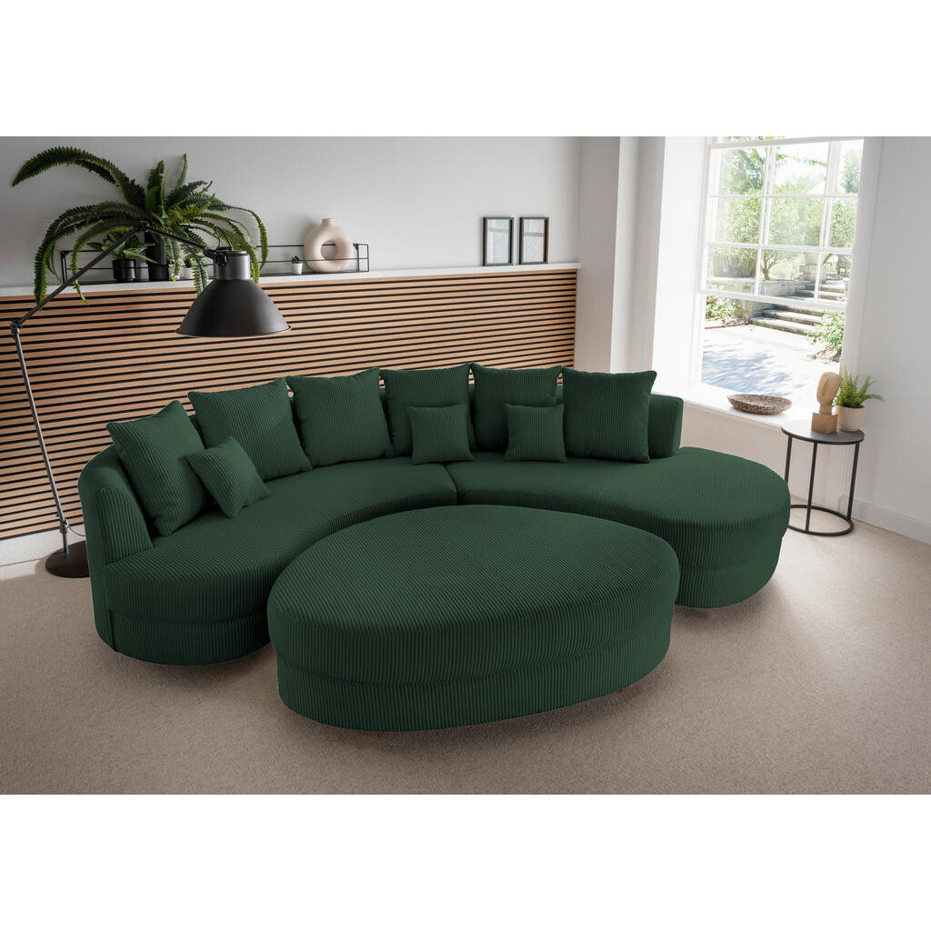 Livetastic SEDACÍ SOUPRAVA, textil, tmavě zelená