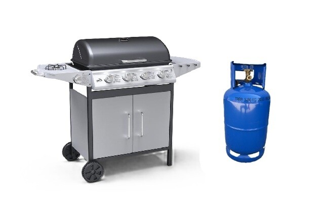 Compass Gril MASTER CHEEF plynový pojízdný výhodný SET Set grilu: SETG1 - Gril + lahev ocel 5kg 99BB004