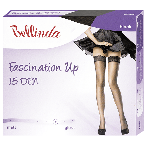 Bellinda 
FASCINATION UP 15 DAY - Transparent Shiny Self-Supporting Stockings - Black